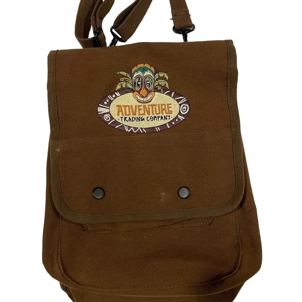 Disneyland Disney Tiki Adventure‎ Trading Company Brown Bag Backpack RARE.